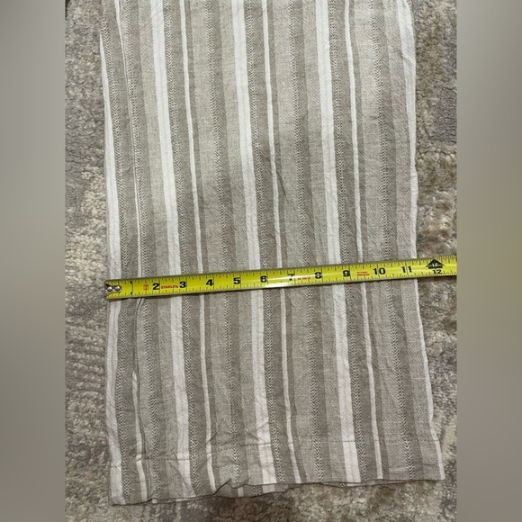 Briggs Linen Blend Wide Leg Pull On Pants Drawstring Size XL Striped Boho Chic - Picture 4 of 12